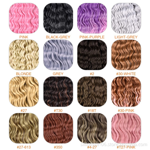 Silike Zizi Tiefe Welle Hakeln Haar Rosa Ozean Welle 32 Zoll Synthetische Licht Gewicht Tragen Flechten Haar Extensions